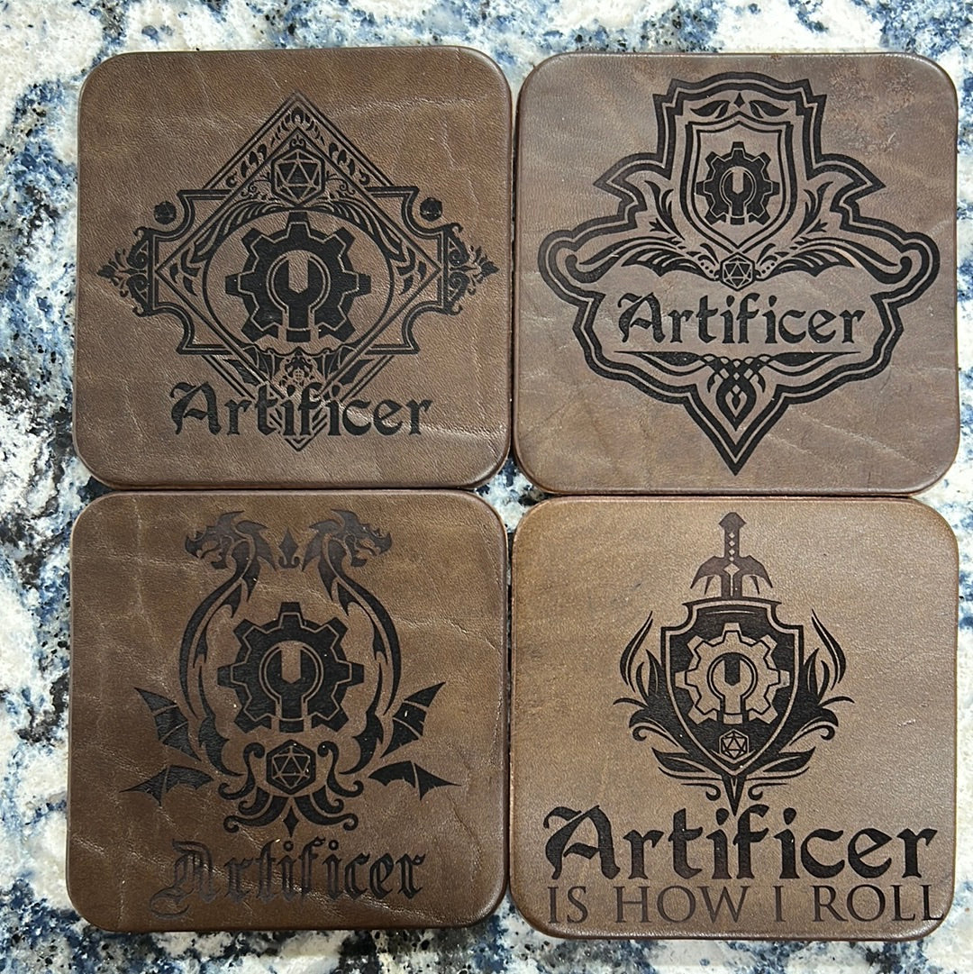 D&D Leather Coaster