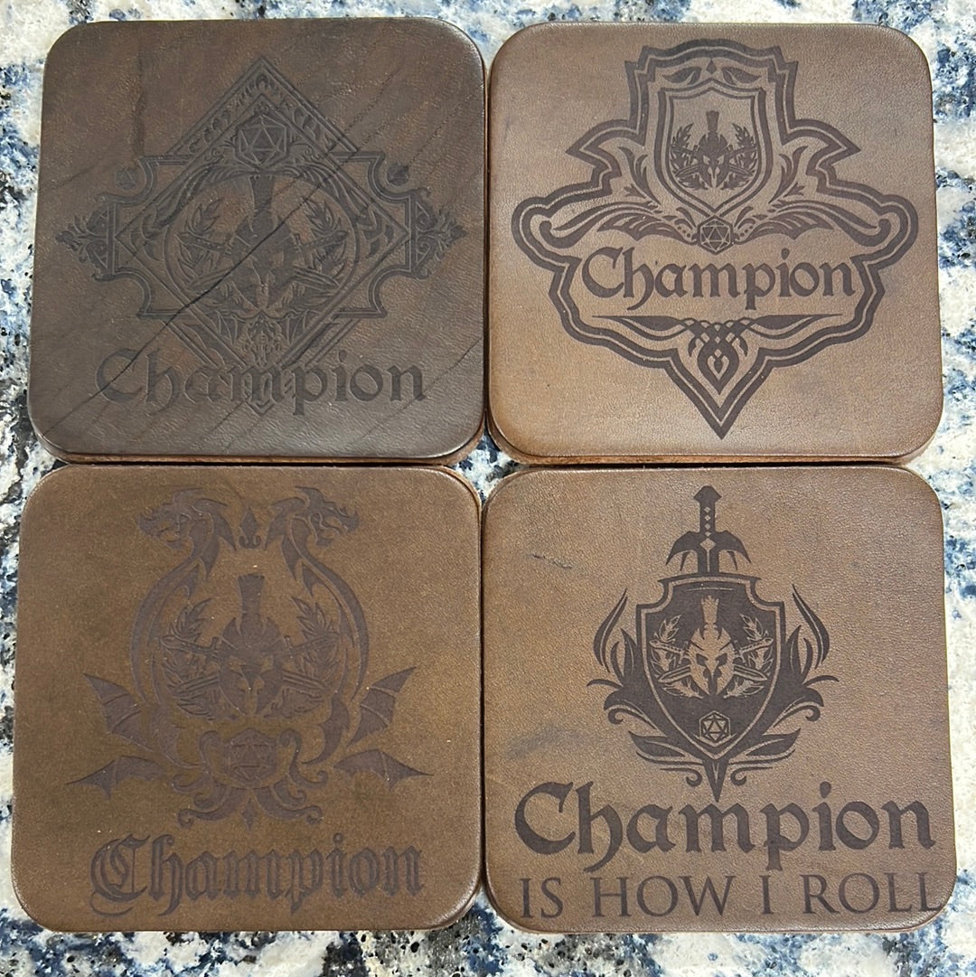 D&D Leather Coaster
