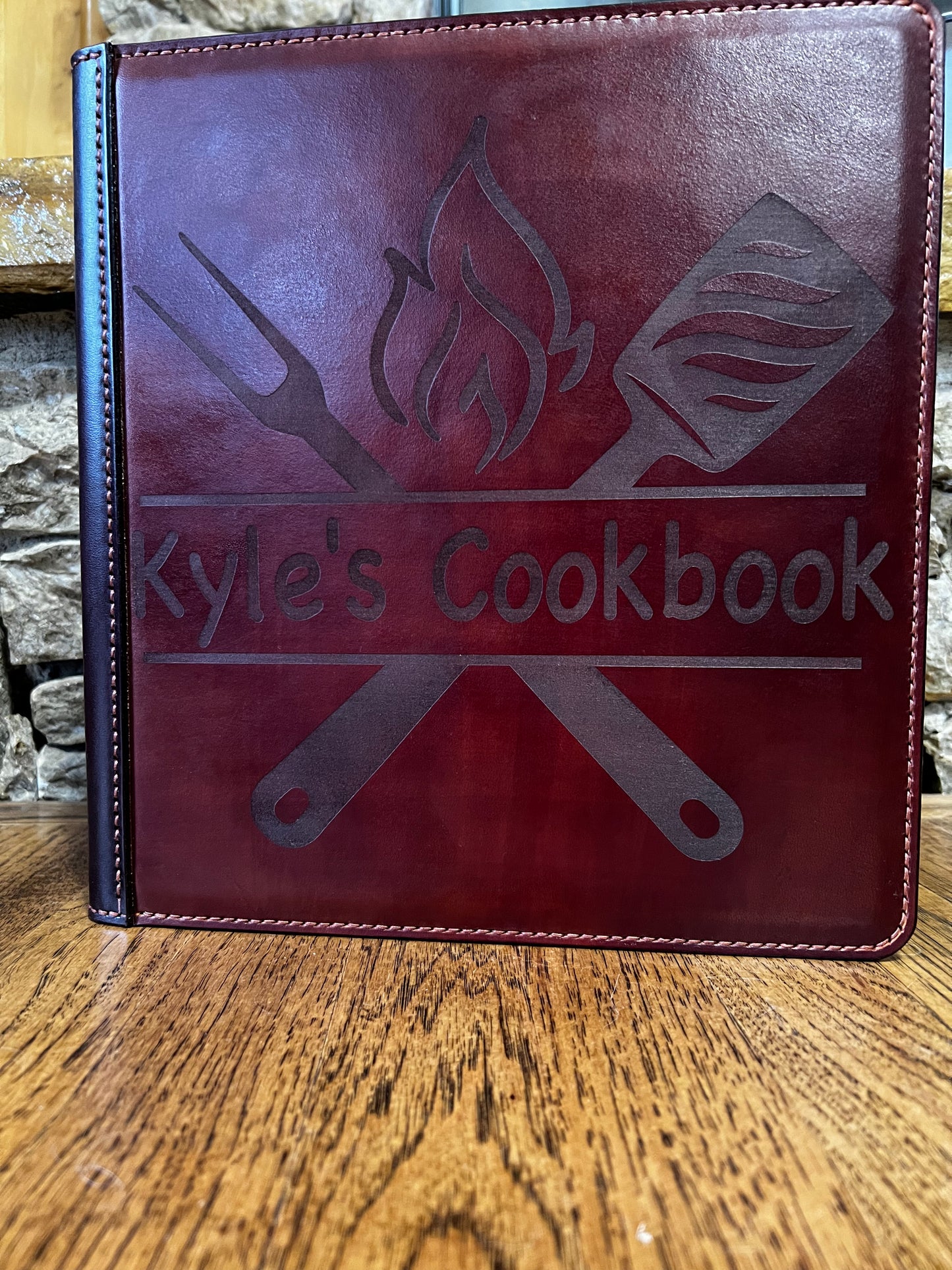 Custom Leather Three-Ring Binder
