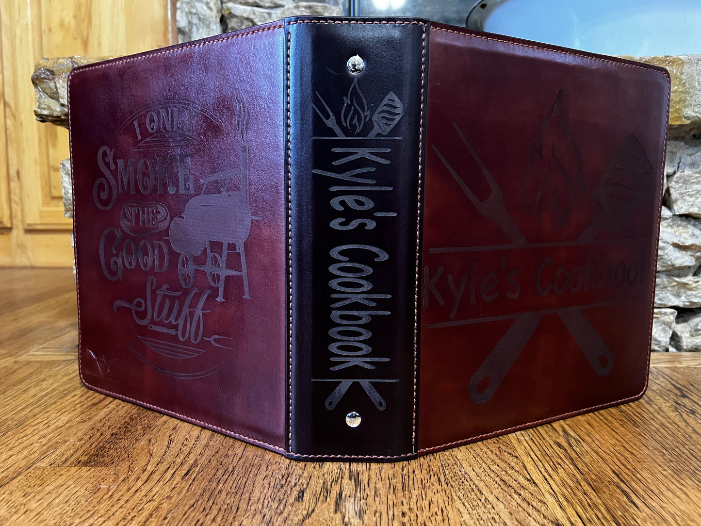 Custom Leather Three-Ring Binder