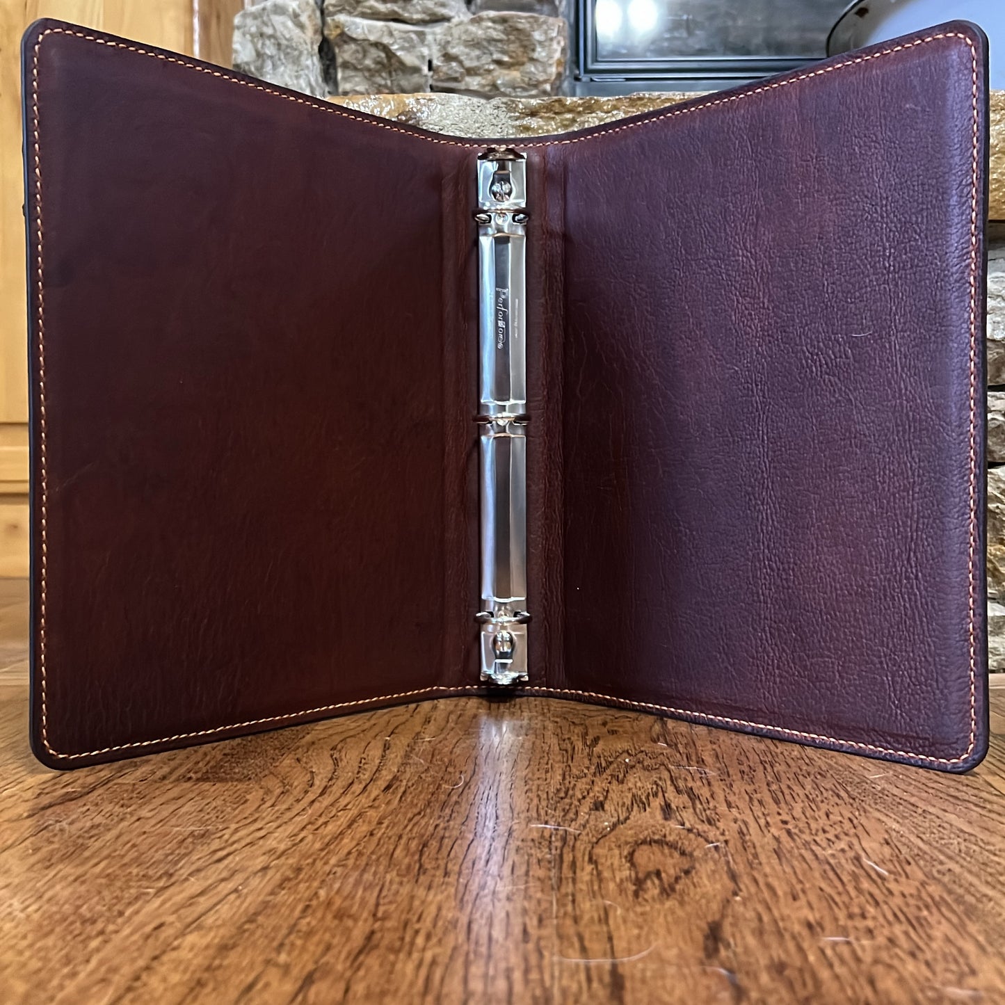 Custom Leather Three-Ring Binder