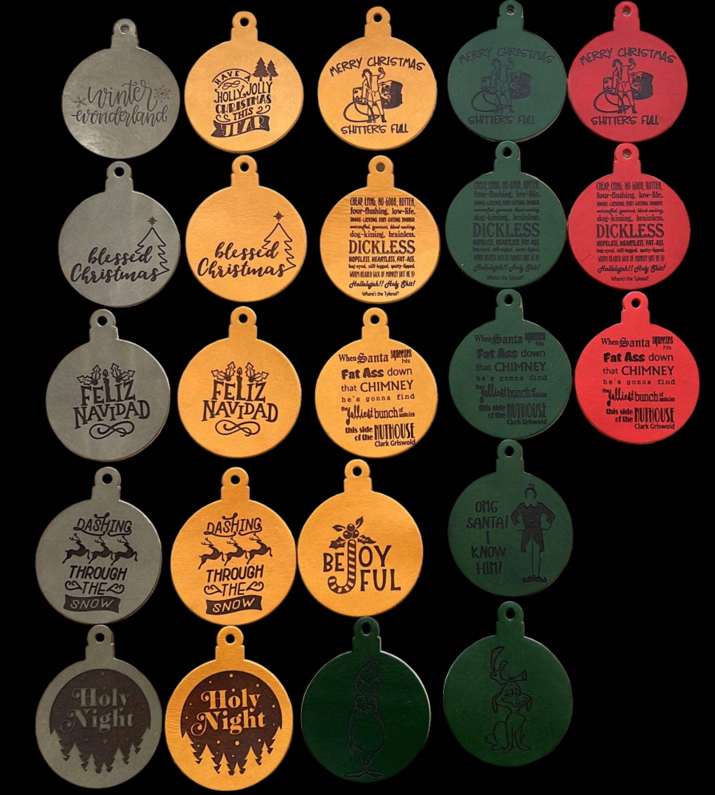 Leather Christmas Ornaments