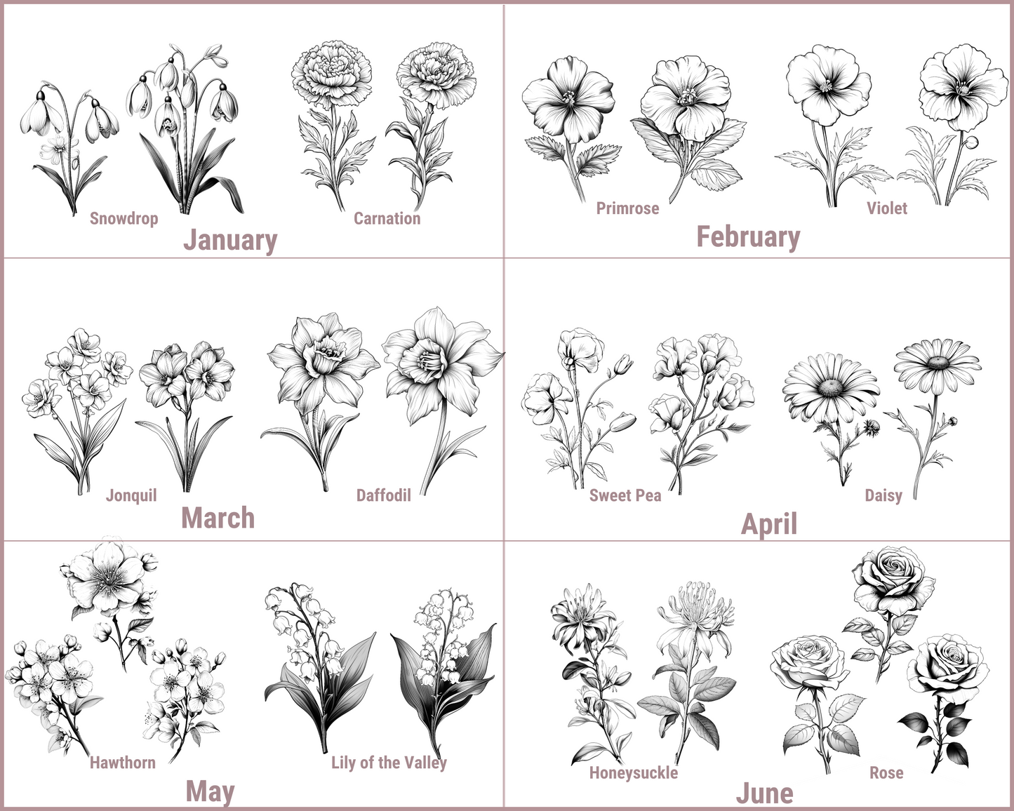 Birth Month Flowers Leather Coaster