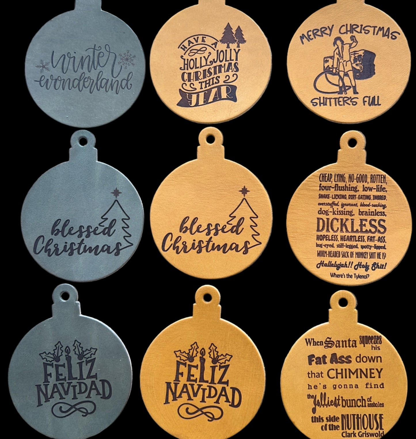 Leather Christmas Ornaments