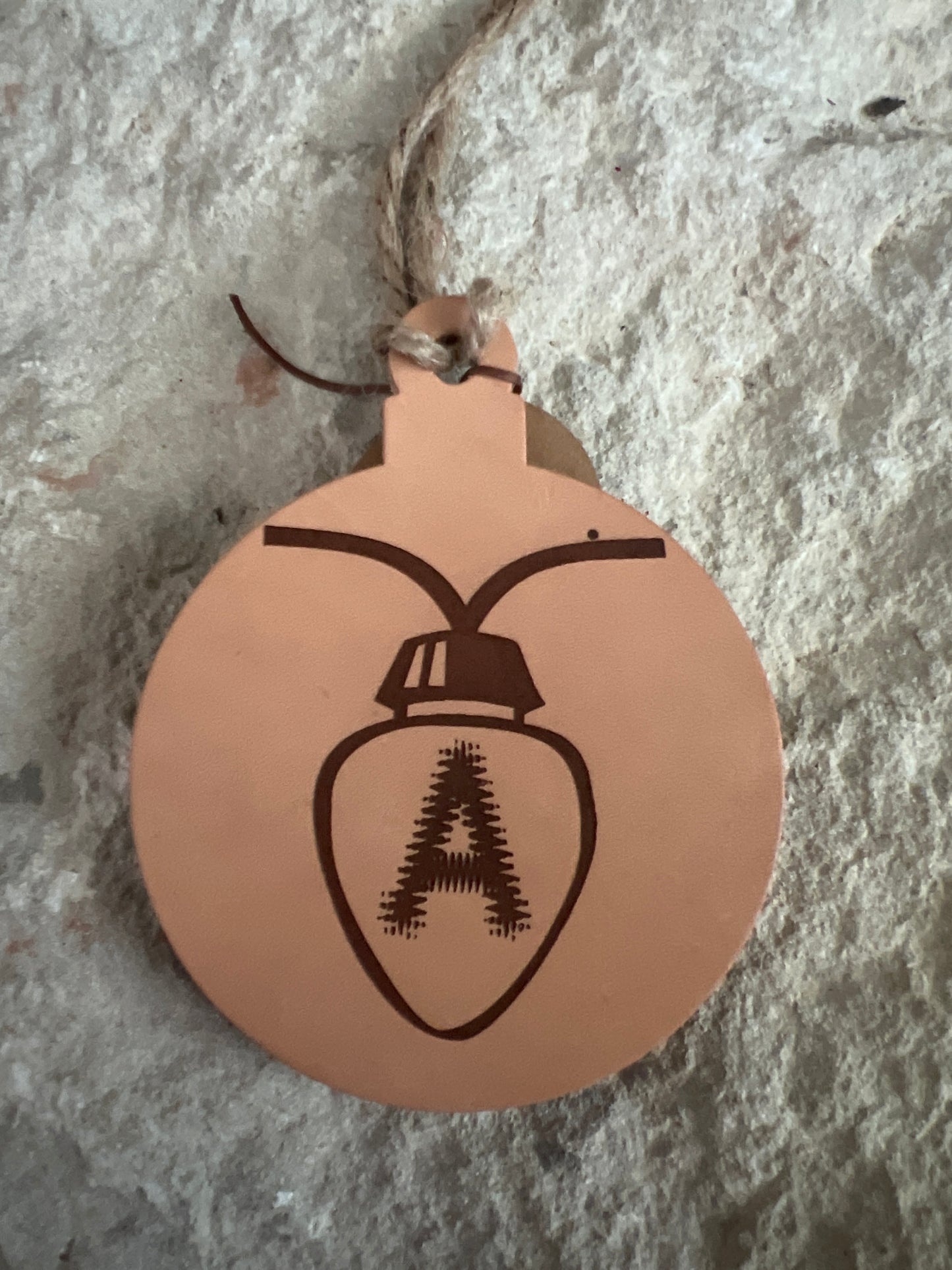 Monogram Leather Christmas Ornaments