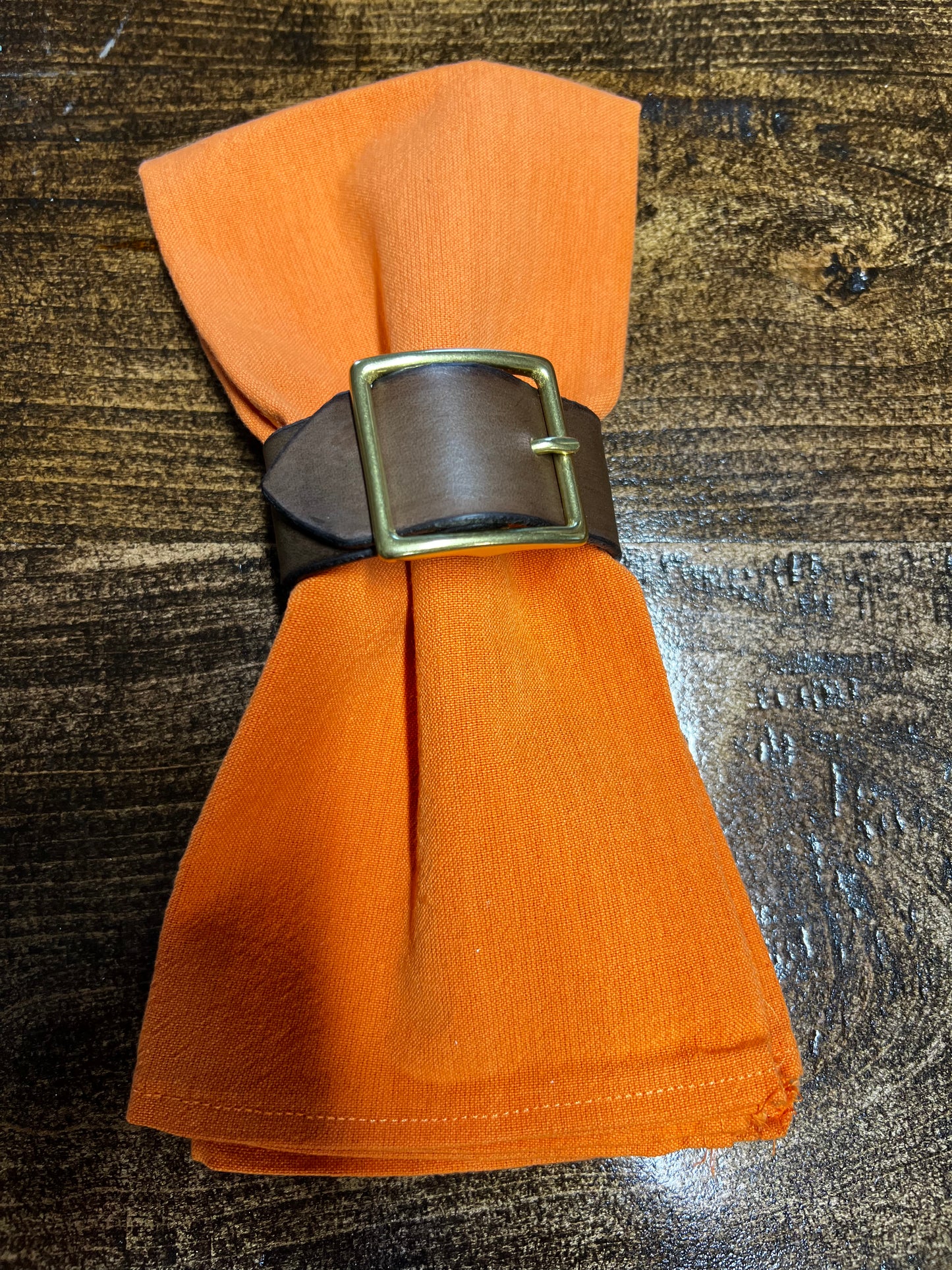 Napkins with Leather Napkin Belt Holder